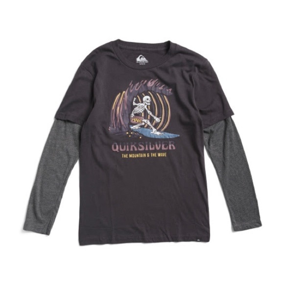 Quiksilver Other - Quiksilver Black and Gray Long Sleeve T-Shirt